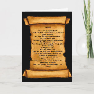 Psalm 23 on Old Scroll: Art Cake: Sympathy Card