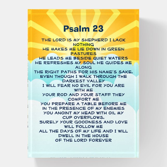 Psalm 23  paperweight (Vertical)