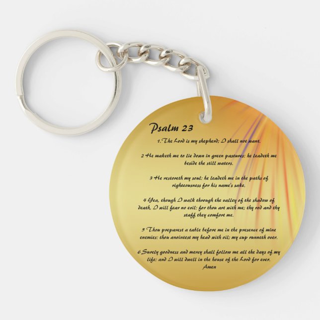 Psalm 23  personalized  keychain (Front)