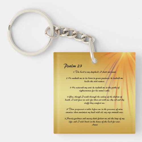 Psalm 23  personalized  keychain