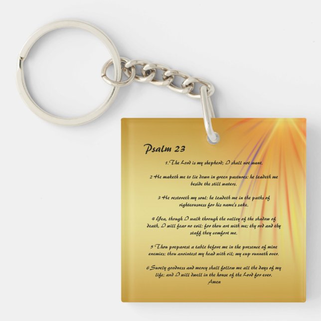 Psalm 23  personalized  keychain (Front)