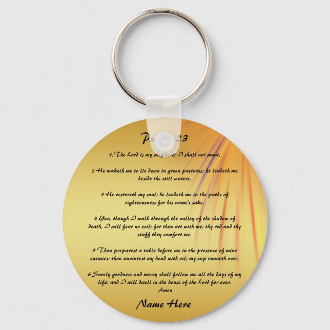 Psalm 23  personalized  keychain (Front)