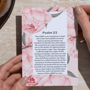 Psalm 23 Pink Peonies Celebration of Life Funeral  Invitation