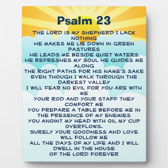 Psalm 23 plaque | Zazzle.com