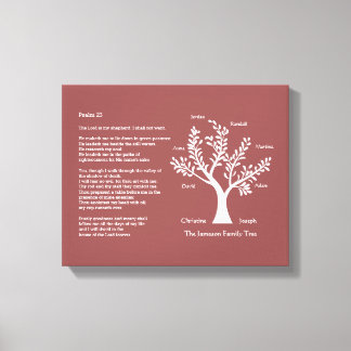 Psalm 23 plus Family Tree Canvas Print