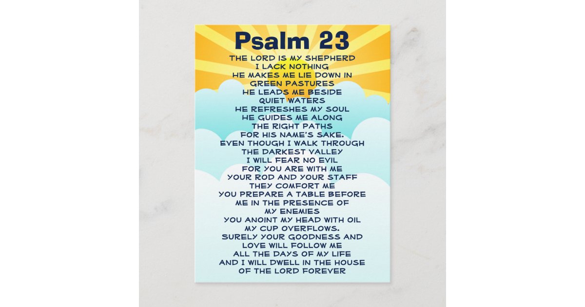 Psalm 23 postcard | Zazzle