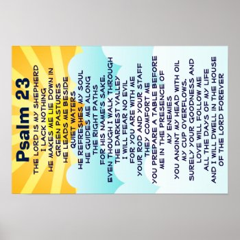 Psalm 23 Poster by lycheerose at Zazzle