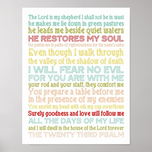psalm 23 poster print