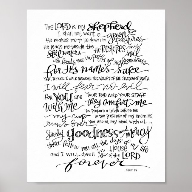 Psalm 23 poster | The Lord is My Shepherd (Front)
