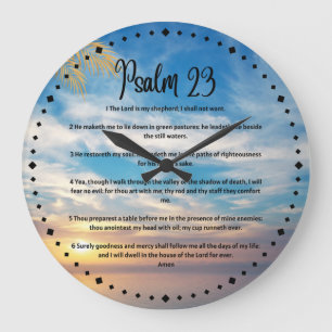 Psalm 23 Prayer large clock
