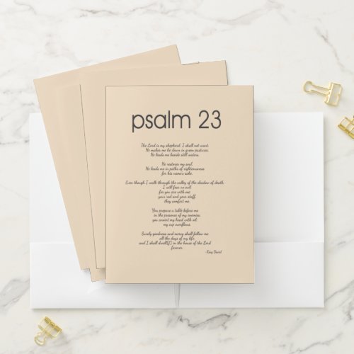 psalm 23 prayer pocket folder