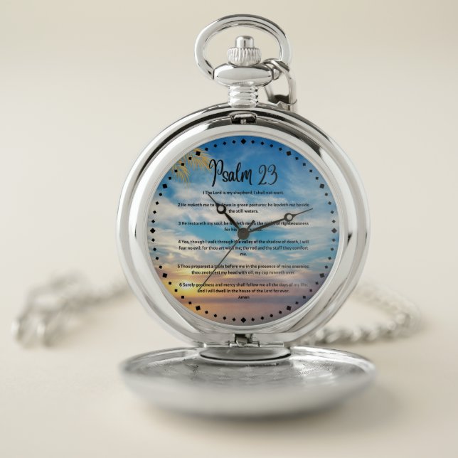 Psalm 23 Prayer  Pocket Watch (Inside)