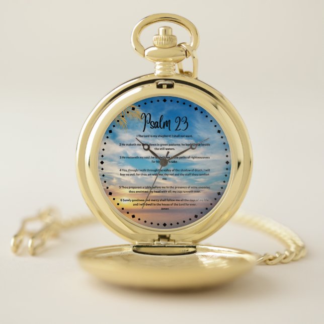 Psalm 23 Prayer  Pocket Watch (Inside)