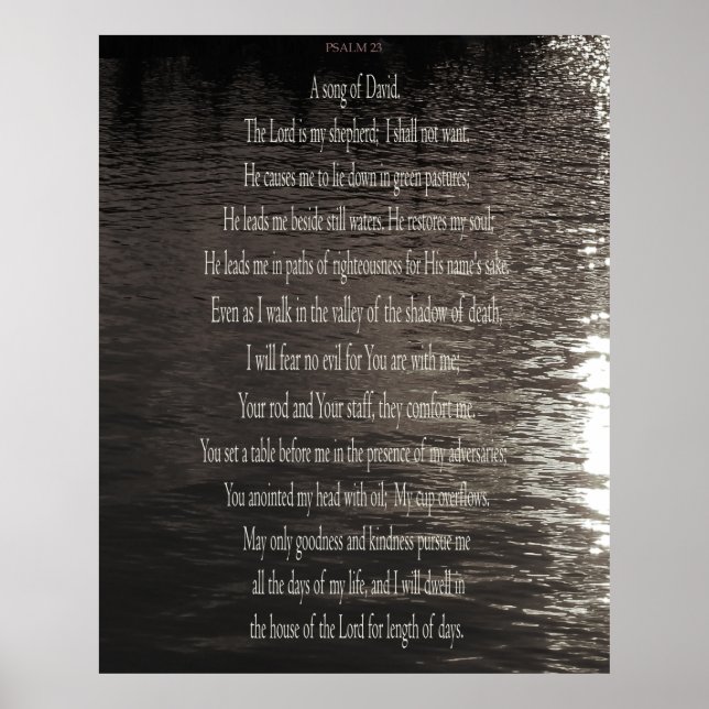 Psalm 23 Print, David, Value Poster Paper (Matte) (Front)