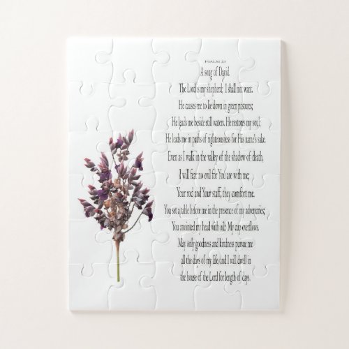 Psalm 23 Purple Yellow Plant Big Pieces Puzzle