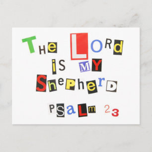 Psalm 23 Ransom Note Postcard