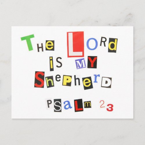 Psalm 23 Ransom Note Postcard