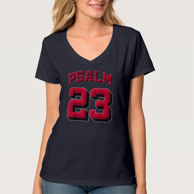 Psalm 23, Retro Sneakerhead, Christian Bible, Jesu T-Shirt (Front)