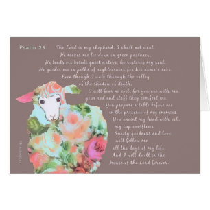 Psalm 23, sheep on taupe background