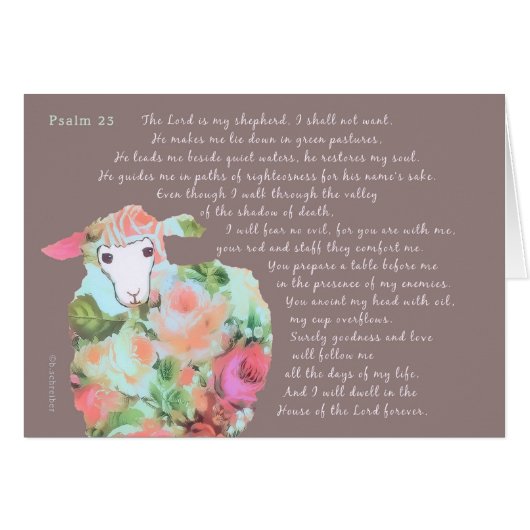 Psalm 23, sheep on taupe background (Front Horizontal)