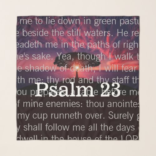 Psalm 23 Silhouette Tree Scarf