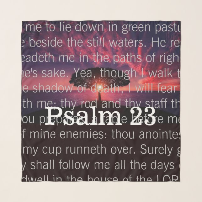 Psalm 23 Silhouette Tree Scarf (Front)