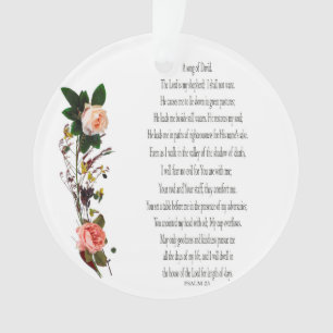 Psalm 23, Song for David, Floral Acrylic Ornament
