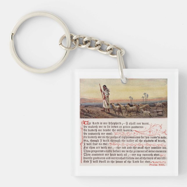 Psalm 23 SQ Keychain (Front)
