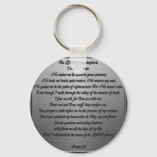 Psalm 23 - Steel Keychain