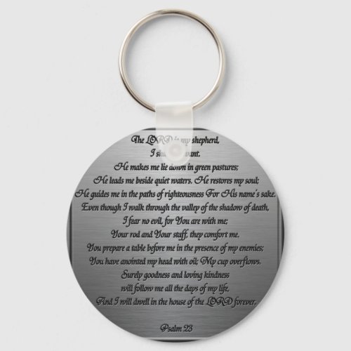 Psalm 23 _ Steel Keychain