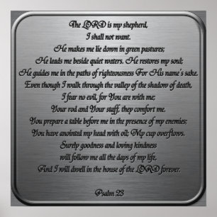 Psalm 23 - Steel Poster