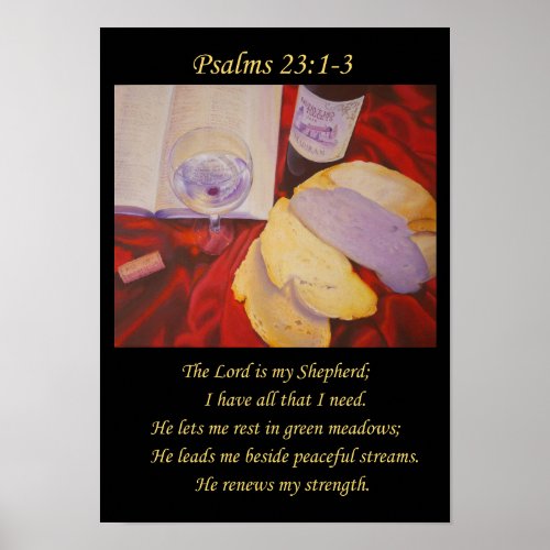 Psalm 23  Still Waters Christian art Poster