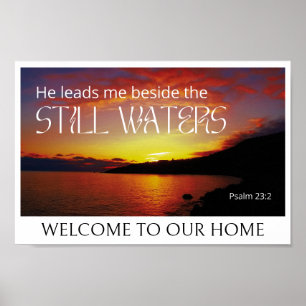 Psalm 23 STILL WATERS Christian Bible Verse Poster