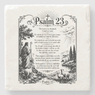 Psalm 23 stone coaster