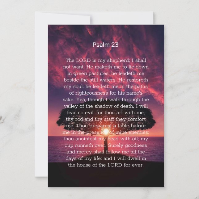 Psalm 23 Sunset Celebration of Life Funeral  Invitation (Front)