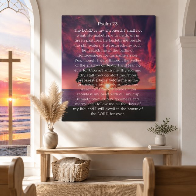 Psalm 23 Sunset Tree Metal Print (Creator Uploaded)