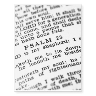 Psalm 23 temporary tattoos