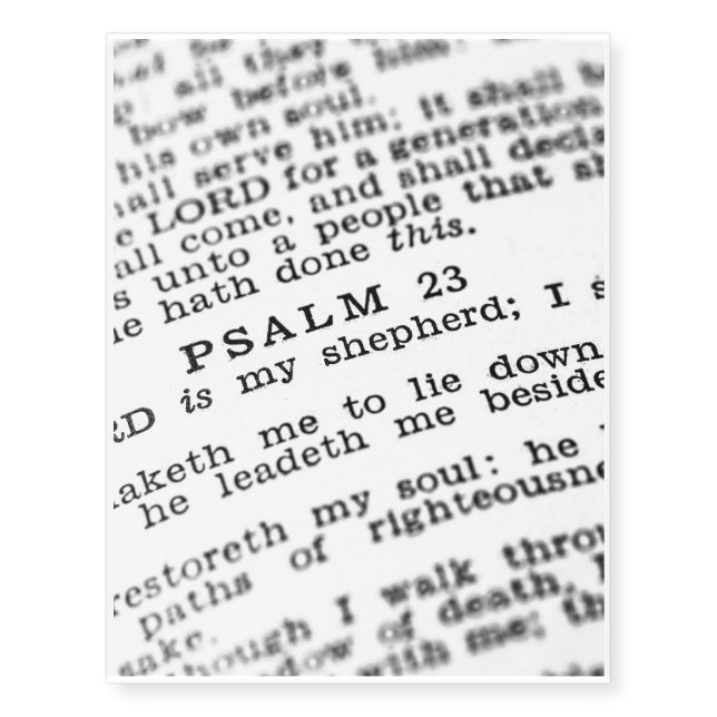 Psalm 23 temporary tattoos (Front)