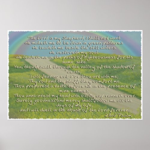 Psalm 23  The Lord is My Sheperd POSTER BIBLE
