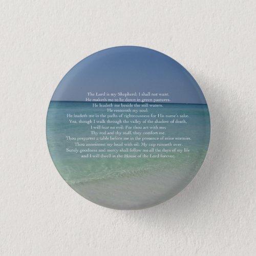 Psalm 23 The Lord is My Shepherd Beautiful Beach Button