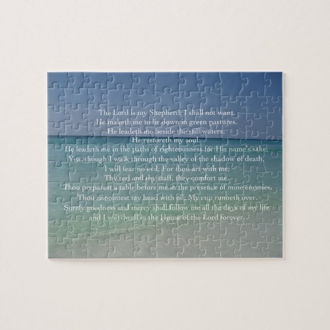 Psalm 23 The Lord is My Shepherd Beautiful Beach Jigsaw Puzzle (Horizontal)