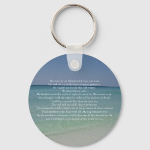 Psalm 23 The Lord is My Shepherd Beautiful Beach Keychain