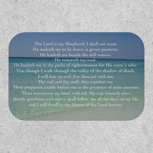 Psalm 23 The Lord is My Shepherd Beautiful Beach Patch (Front)