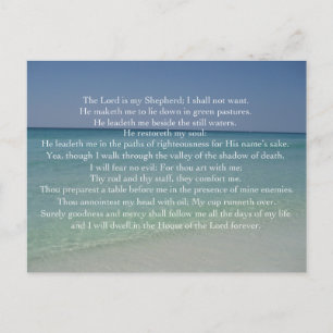 Psalm 23 The Lord is My Shepherd Beautiful Beach Postcard