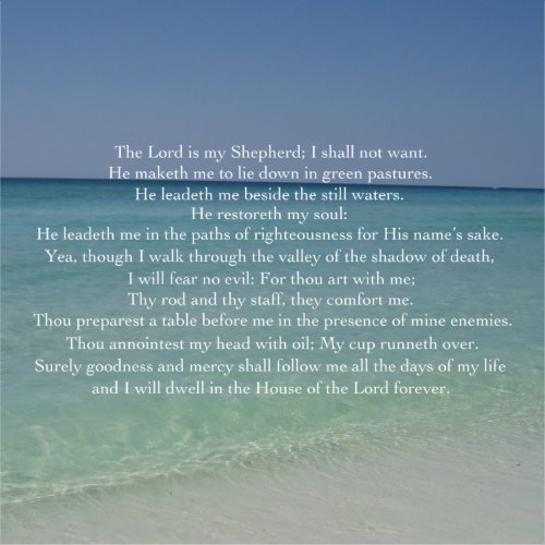 Psalm 23 The Lord is My Shepherd Beautiful Beach Sticker