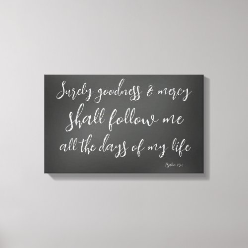 Psalm 23 The Lord is my Shepherd Bible Verse Canvas Print