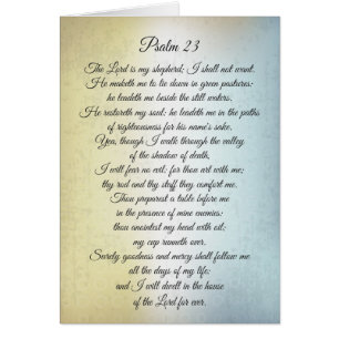 Psalm 23 The Lord is my Shepherd, Bible Verse Card