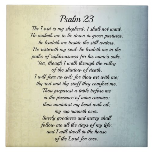 Psalm 23 The Lord is my Shepherd Bible Verse Ceramic Tile