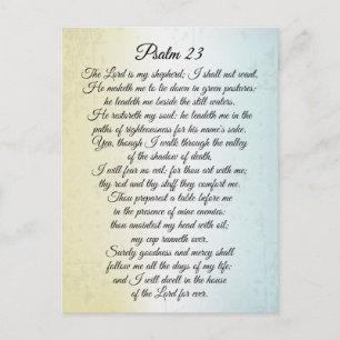 Psalm 23 The Lord is my Shepherd, Bible Verse Postcard