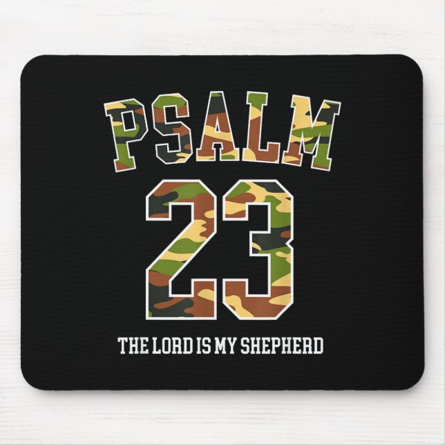 Psalm 23 The Lord Is My Shepherd Camouflage Christ Mouse Pad (Front)